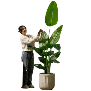Palmiers artificiels de <span class=keywords><strong>voyageur</strong></span>, feuilles de bananier, arbres d'intérieur, simulation de bonsaï, décoration pour la maison, le jardin, les anniversaires, les mariages et Noël - Product Image 1