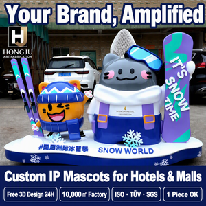 Set de Esculturas de Mascotas de Hotel en FRP Personalizadas, Decoración de Invierno para Vestíbulos de Centros Comerciales, Hoteles y Resorts - Product Image 2