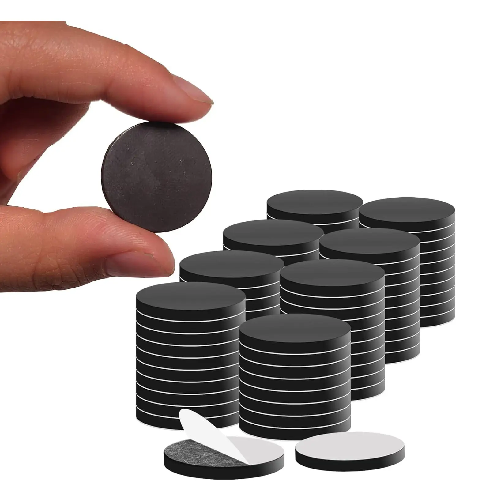 High Quality Flexible Magnetic Materials D20*2 Strong Adhesive Magnet Dots Round Rubber Magnet