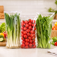 Op maat gemaakte transparante anti-condens BOPP zakken met zelfklevende sluiting voor vers product, groenten, sla, fruit en salade verpakkingen
