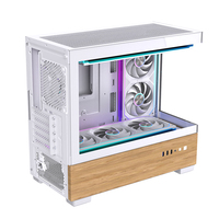 Lovingcool Offre Spéciale ATX châssis de boîtier de jeu d'ordinateur avec fenêtre en verre PC de bureau boîtier de tour complet Gabineter en bois Gamer