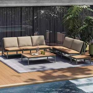 Ensemble de canapés en aluminium pour extérieur, en forme de L, imperméable, pour jardin, patio et balcon - Product Image 1