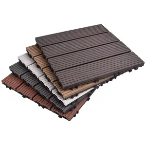 Waterproof Diy Wood Composite Floor Interlocking Outdoor Decking Tiles