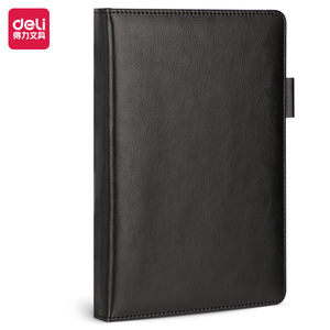 Carnet de notes de bureau Deli 22298 noir, imperméable, résistant à l'usure, en PU, 25K, en cuir, pour réunions, 180 feuilles, 64 pièces par carton, haute qualité - Product Image 6