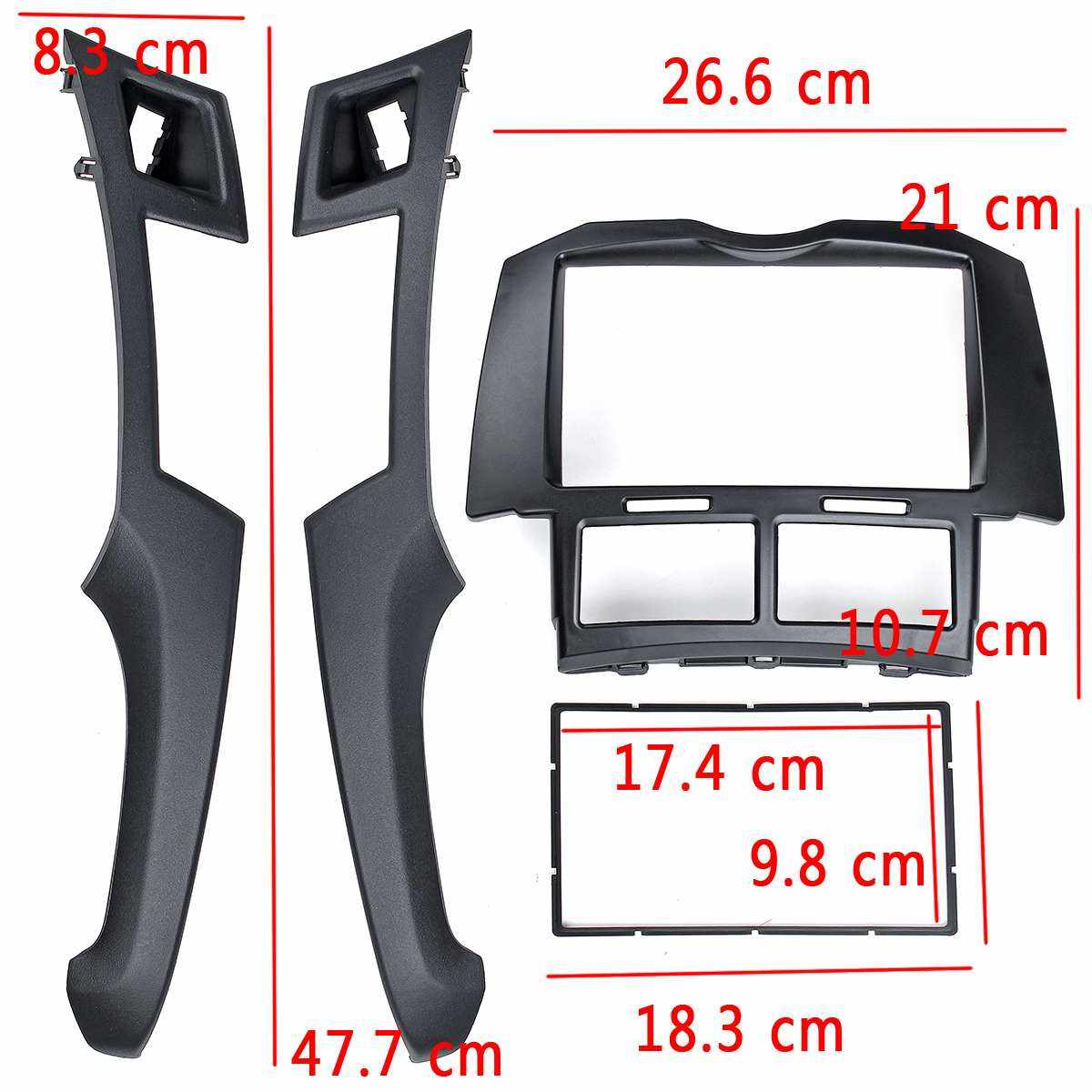 Fascia Autoradio 2 Din Per Toyota Yaris Vitz Platz 2005-2011 | Fransande | Argento E Nero