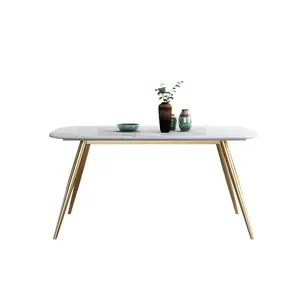 Top Luxe Eetkamer Meubels Marmeren Eettafel Set Met 6 Stoelen