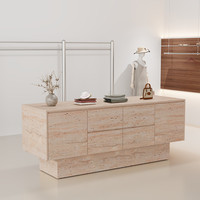 Meuble de présentation îlot pour magasin de vêtements, table de dressing, armoire de rangement en bois massif et panneaux de particules, durable et écologique, pour centre commercial