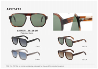 Lunettes de soleil carrées rétro double pont, légères, monture intégrale, protection UV400, OEM ODM, polarisées, faites à la main en acétate, unisexe, vente en gros
