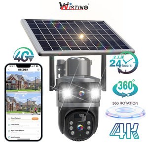 Wistino 4G Sim kartu pertanian kamera surya PTZ 360 derajat rotasi deteksi gerakan 8MP lensa ganda kamera surya luar ruangan - Product Image 1
