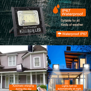 Đèn năng lượng mặt trời <span class=keywords><strong>LED</strong></span> ngoài trời 100W chống nước <span class=keywords><strong>IP67</strong></span> tùy chỉnh, chất liệu ABS, 3000k 6000K, điều khiển từ xa, dùng cho sân vườn, nhà ở - Product Image 2