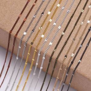 Thin <b>Chain</b> <b>Necklace</b> <b>Chain</b> 18K Gold Plated Copper Clad Iron For Jewelry Making DIY Accessories Bulk Yiwu Origin - Product Image 1