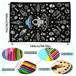 Manta de Forro Polar para Colorear Personalizada al por Mayor con Marcadores, Manta de Forro Polar Acogedora con Diseño de Alien para Colorear con Marcadores, Fabricante OEM - Product Image 2