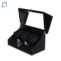 Luxueux remontoir de montre automatique à 3 fentes vitrine en bois et daim avec doublure en cuir stockage sûr pour montres en acrylique