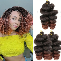 Extensions de cheveux synthétiques bouclés à la française de 75g et 12 pouces, ondulations lâches courtes, pour tresses et coiffures bouclées – Vente en gros