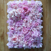 Panel latar belakang dinding bunga buatan yang indah, mawar putih dan hydrangea sutra, dekorasi pesta pernikahan, bunga palsu