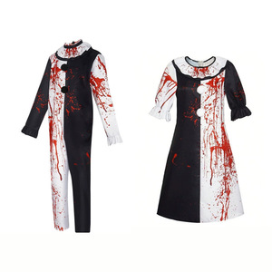 Disfraz de Payaso de Halloween Haowu con Salpicaduras de Sangre, Traje de Terror en Blanco y Negro para Representaciones Escénicas - Product Image 1