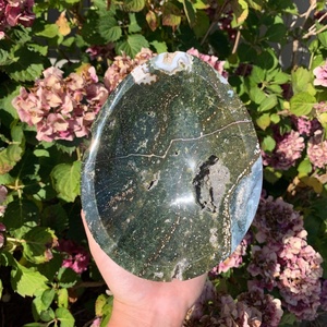 Cuenco de <span class=keywords><strong>jaspe</strong></span> de océano colorido de alta calidad, piedra curativa de cristal natural hermosa pulida para decoración del hogar, 1 unidad - Product Image 2
