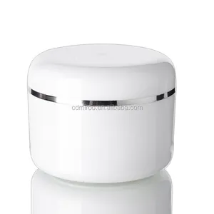 1オンス30mlPP化粧品容器、シルバーリング密閉蓋付きローションとクリーム用のプラスチック製の白い瓶