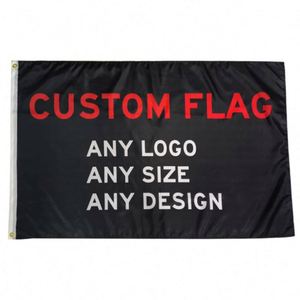 Vente en gros usine – Drapeaux et bannières personnalisés en polyester 100D (90x150cm, 3x5ft) avec logo imprimé, style fanion en tissu - Product Image 1