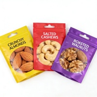 Sachets refermables personnalisés avec logo, résistants à l'humidité, à fermeture éclair, avec fenêtre transparente, imprimés en héliogravure pour noix, biscuits, fruits secs et snacks