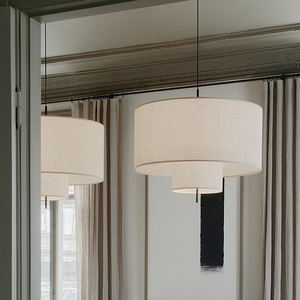 Nordic Style Fabric Pendant <b>Light</b> Round E27 Led Anti Glare For Living Room <b>Dining</b> Room Hotel - Product Image 4