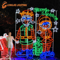 H:3M W: 2,7 M Parque temático comercial al aire libre Halloween Escultura grande Festival Decoración Led 2d King Rope Motif Light