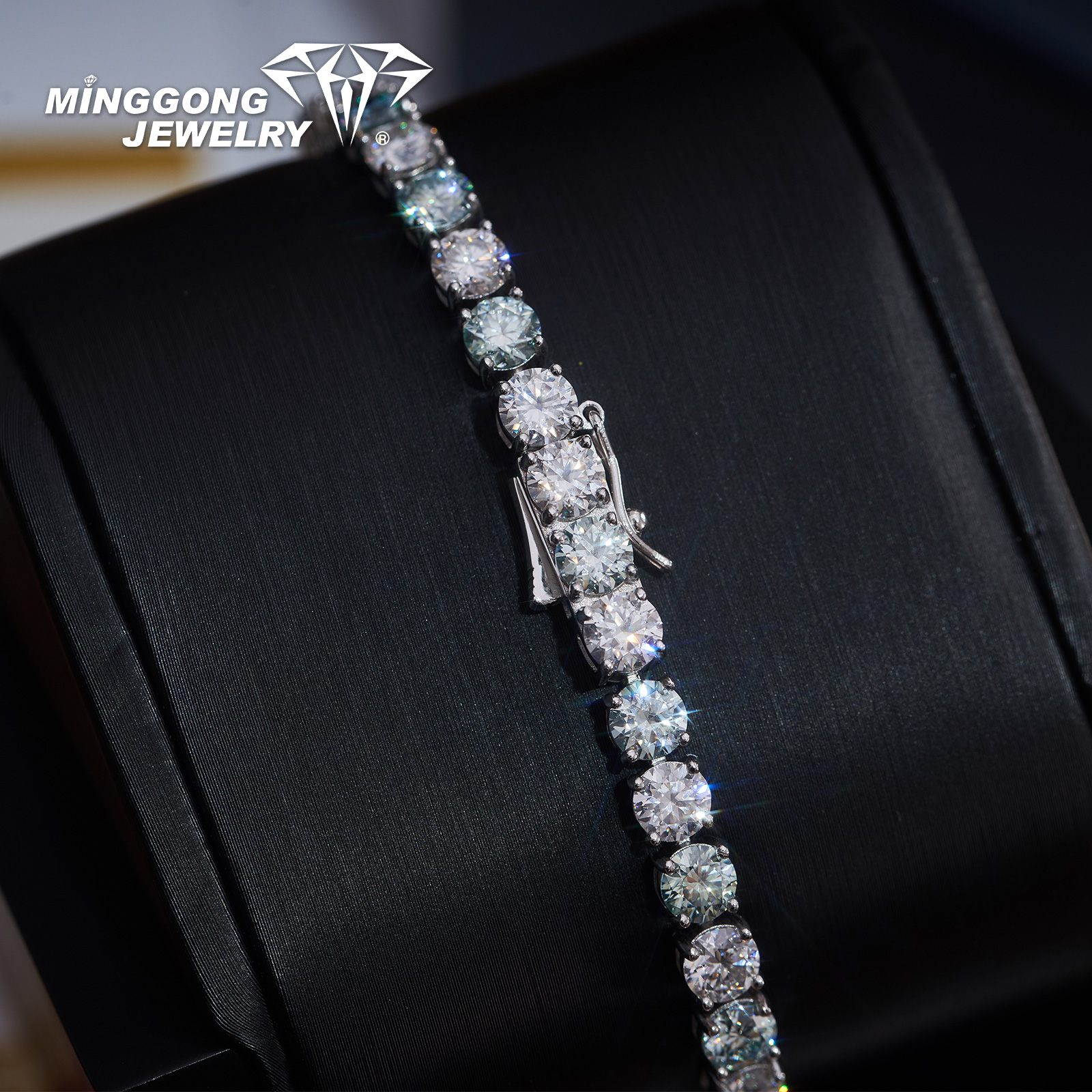 blue diamonds tennis bracelet