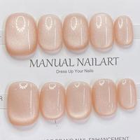 Couleur unie oeil de chat Simple 10 pièces à la main acrylique ongles en gros faux ongles presse sur les ongles
