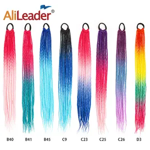 cute extension Suppliers-AliLeader Cute Kid Ponytail Holder Hair Accessories Rainbow Color Hair Tie Girls Sweet Hair Extension Children Wig Braid