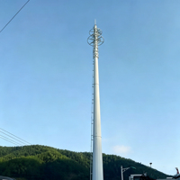Tour monopôle de communication pour station de base 5G en acier Q355B galvanisé à chaud, norme ASTM, 10M 20M