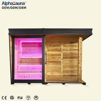 Sauna Rumah Luar Ruangan dan Cold Plunge, Sauna Basah dan Cold Plunge, Bak Mandi, Spa, dan Sauna Arang untuk 2 - 3 Orang