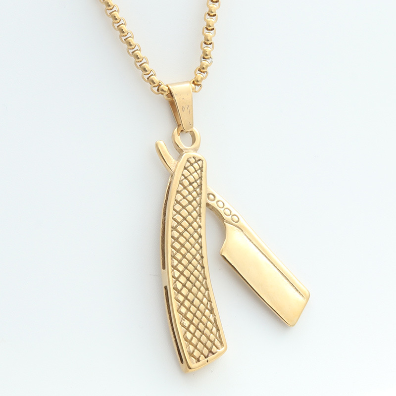 Gold pendant with a 3.0*60cm square pearl chain
