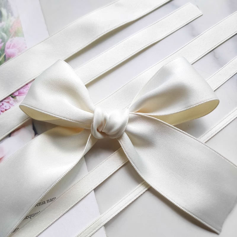 Organic Cotton Satin Ribbon Custom Printing Zero-Waste Luxury Packaging & Craft Ribbon