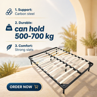 Cadre de lit en métal moderne et durable de taille standard avec un support robuste pour une utilisation en hôtel et à l'école, montage facile