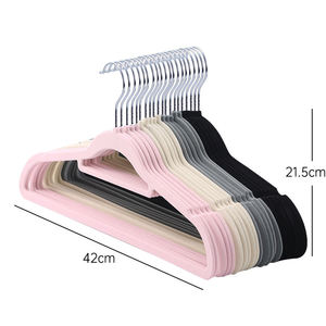 Ledol-Lot <span class=keywords><strong>de</strong></span> 50 cintres antidérapants en velours floqué avec barre <span class=keywords><strong>de</strong></span> cravate et écharpe - Product Image 2