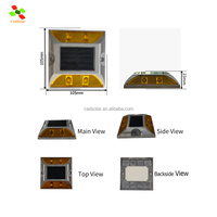 Panel Solar, Luces Exteriores Impermeables de Aluminio IP68, Luces LED Intermitentes o Fijas Tipo Ojo de Gato, Alta Intensidad Luminosa, 100h de Iluminación