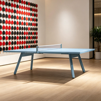 Table de ping-pong et de repas 2-en-1 pour intérieur, filet amovible, table multifonctionnelle convertible pour la maison et le bureau
