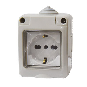 Presa universale 1-Schuko IP55 copertura impermeabile a parete Kit di montaggio scatola elettrica esterna contenitore Premium spine & prese