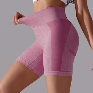 Short de sport sans couture pour <span class=keywords><strong>femme</strong></span> Jogging Fitness taille haute Push up Gym Pantalon court léger Running Yoga Legging Shorts - Product Image 5