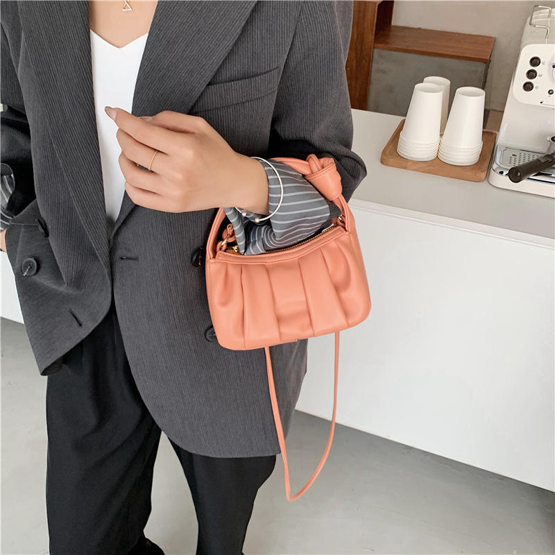 Personnalisé nouvelle mode kont poignée plissée bonbons couleur femmes sacs à main en cuir sac à main