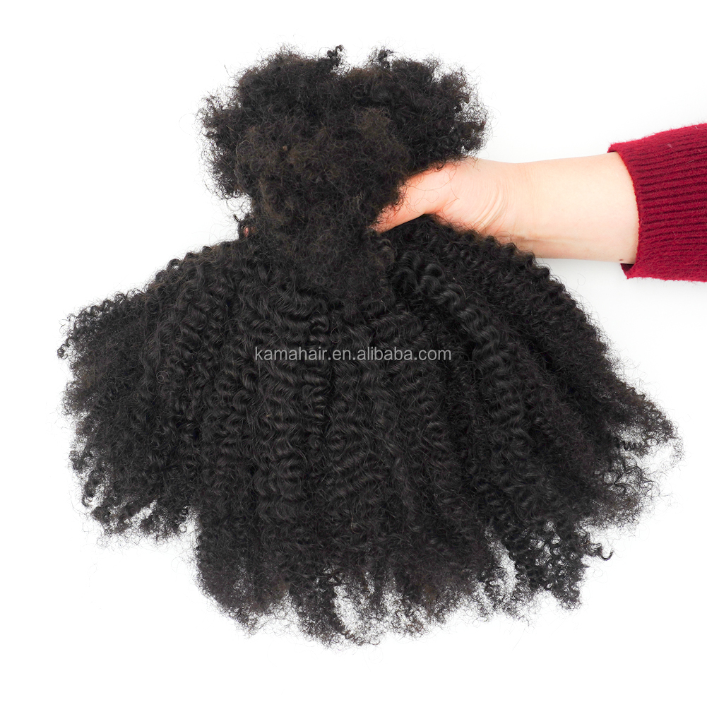 KAMA 4C Afro Kinky Bulk Virgin Brazilian Human Hair Marley Twists Braiding Spiral Curl Extensions for Black People Detail Section 6