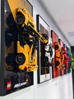 Support d'affichage pour panneau Art Déco de voiture de course en blocs de construction, pour modèle Ferrari F1 Formule 1, en alliage d'aluminium noir obsidienne, cadre photo