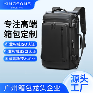 Kingsons Men's Waterproof Business <b>Backpack</b> <b>Black</b> Large Capacity Laptop Compartment Everyday Use - Product Image 5