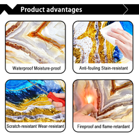Vente flash - Panneaux muraux en PVC imperméables et écologiques, effet marbre, pour la décoration intérieure