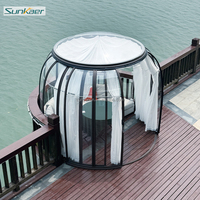 Carpa de cúpula de burbujas giratoria inflable de alta carga de nieve de aluminio superior a buen precio, casa de tienda de cúpula de burbujas de policarbonato