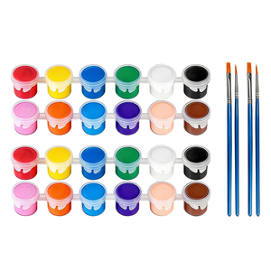 Professional Mini Cheap 3ml/5ml 6/12 Pcs Strip Plastic Pots Kid Acrylic <b>Paint</b> - Product Image 1