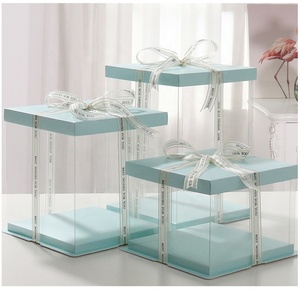 Wholesale Custom Blue Cake <b>Box</b> Packaging Clear Cake Boxes Transparentes Hot Sale Products - Product Image 1