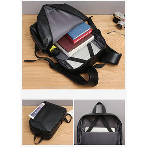 Promosyon <span class=keywords><strong>Laptop</strong></span> sırt çantası omuz erkek geri paketi PU çanta moda gençlik Schoolbag Pu deri bilgisayar sırt çantası erkek sırt çantası - Product Image 6