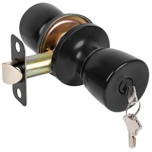 Wholesale Matte <strong>Black</strong> <strong>Door</strong> <strong>Knobs</strong> Stainless Steel Ball Privacy <strong>Door</strong> <strong>Knob</strong> Handle Lock <strong>Door</strong> <strong>Knob</strong> with 3 Keys Entry Lock - Product Image 1