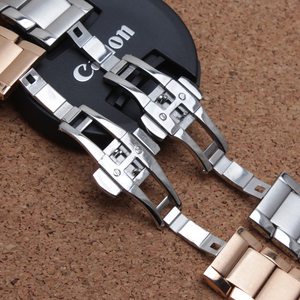 Sang Trọng Hàng Đầu Đúng Đầy Đủ Rắn Thép Không Gỉ Dây Đeo Kim Loại 22Mm Brushed Cong End Thay Thế Liên Kết Triển Khai Clasp Ban Nhạc Đồng Hồ - Product Image 5